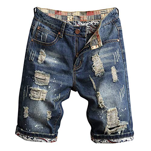 semen Jeans Shorts Herren Kurze Jeanshose Destroyed Denim Shorts Bermuda Kurze Herren Jeans Modell 779 W36 (Richten nach Tabelle)