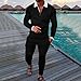 Size XL Black with White Collar Men's Polo Sweatsuit Sets Long Sleeve 2 Piece Outfit Fashion Jogging TrackSuit Comfy Casual Set for Men