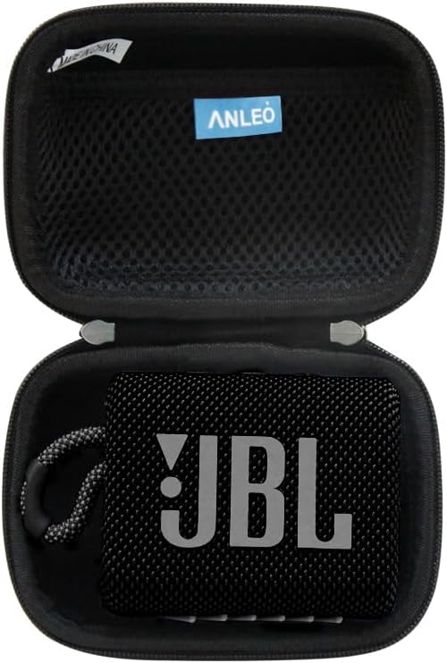 Anleo Hard Travel Case for JBL Go 3 / Go 4 Portable Bluetooth Speaker (Black)