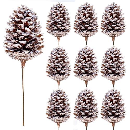 10 Pieces Large Christmas Pine Cones Decorations...
