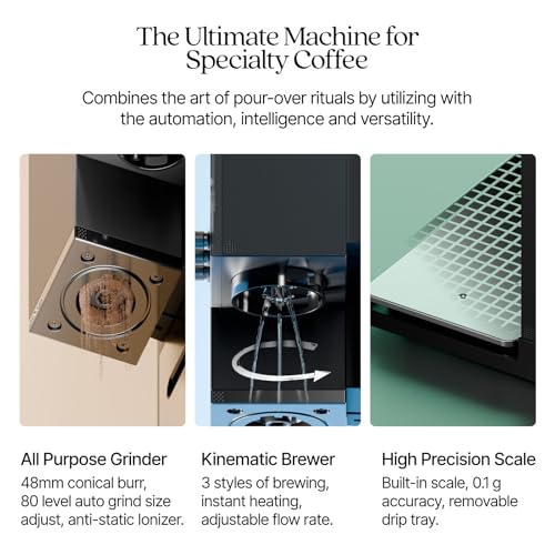 Image of xBloom Studio Coffee Machine - Drip Coffee Maker with Built-in Grinder and Scale, 3 Automation Levels, App Connected Pour Over Coffee Maker for Home and Office, Moonlight White