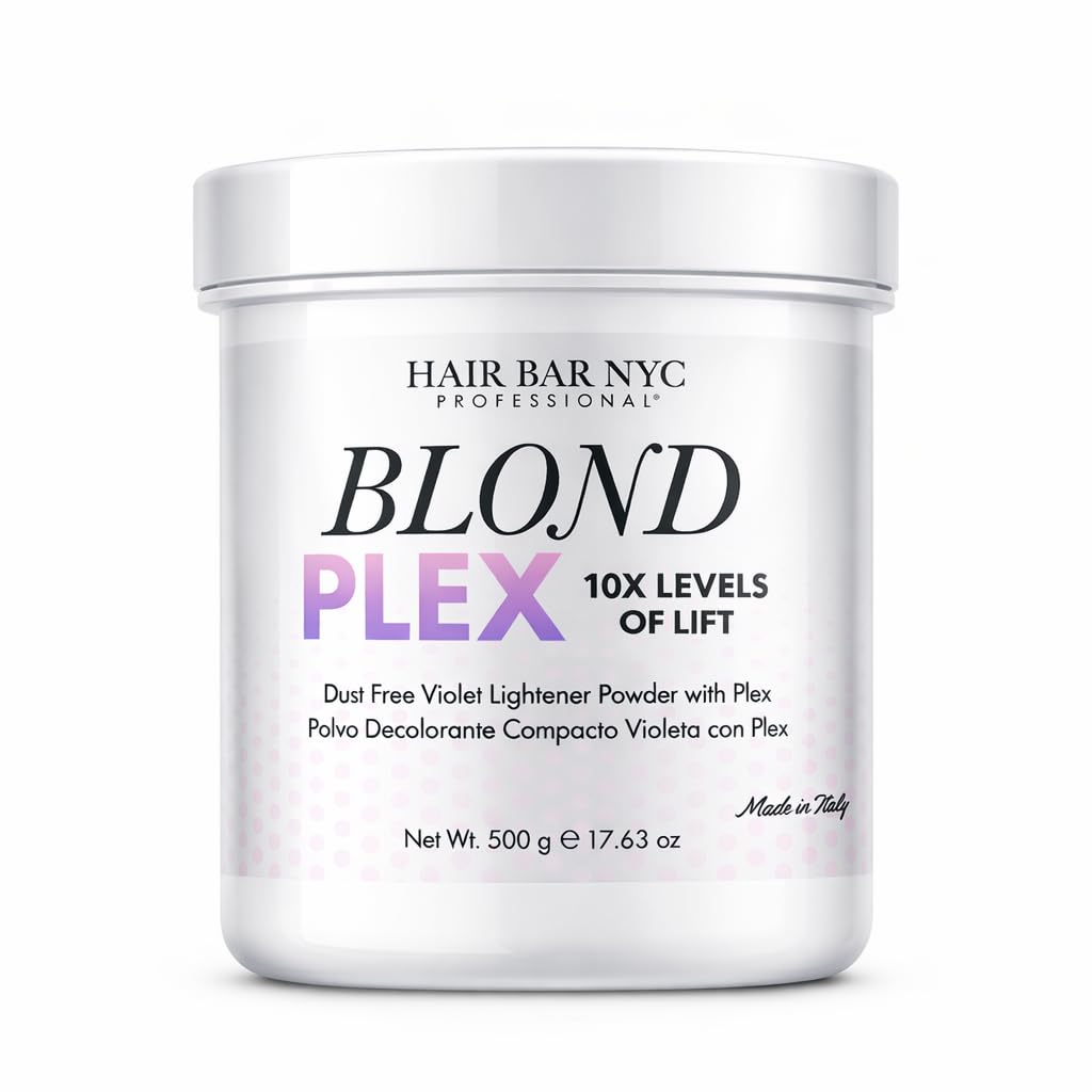 Blond Plex Extreme Lifting 10X Levels Violet Dust Free Lightener Powder Made in Italy 500g /17.63oz Professional Hair Lightening, Maximum Lift