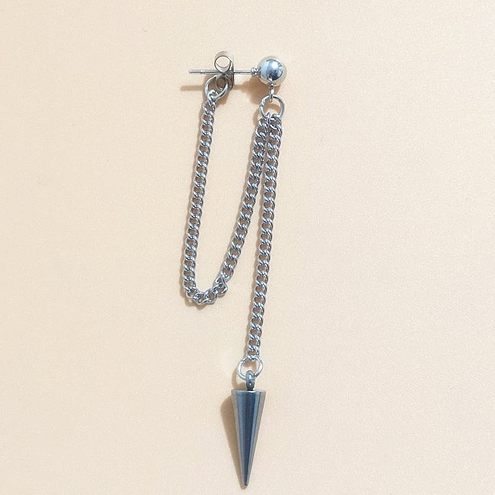 Aretes colgantes de cadena minimalista con borla para hombres y mujeres, de acero inoxidable, geométricos, colgantes, hipoalergénicos, punk, vintage, personalizados, regalos de joyería para 2