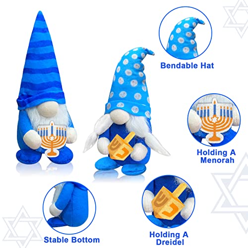 TURNMEON-2-Pcs-Hanukkah-Gnome-Decorations-Plush-Chanukah-Gnomes-Hold-Menorah-Dreidel-Swedish-Tomte-Nisse-Doll-Table-Ornaments-Gift-Decor-for-Home-Indoor-Coffee-Party-Supplies TURNMEON 2 Pcs Hanukkah Gnome Decorations Plush Chanukah Gnomes Hold Menorah Dreidel Swedish Tomte Nisse Doll Table Ornaments Gift Decor for Home Indoor Coffee Party Supplies