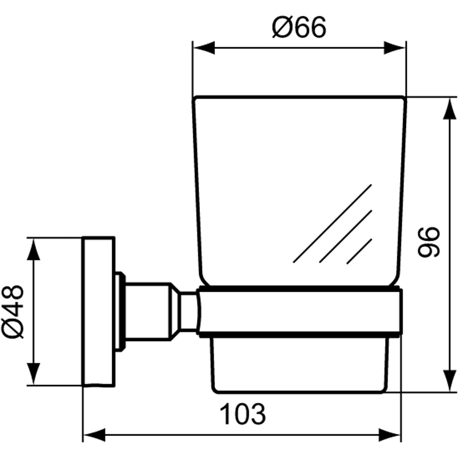 Ideal Standard - IOM Portaspazzolino per installazione a parete in vetro opaco, Nero Seta