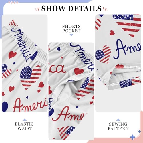 I Love America Boys Long Pants Soft Trousers Elastic Waist Kids Lounge Bottoms with Pockets S-XL4