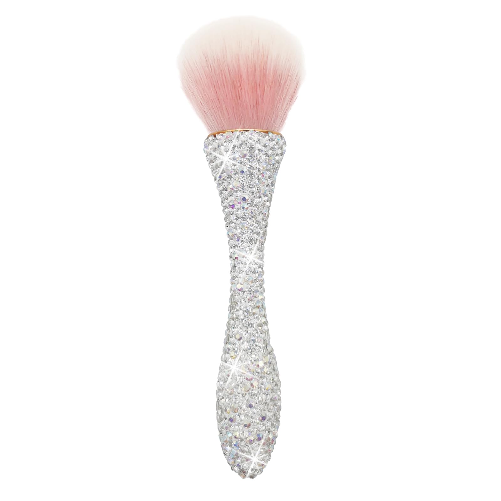 Brocha de maquillaje con diamantes de imitación, brochas de maquillaje retráctiles con cubierta de diamantes de imitación brillantes, cepillo de maquillaje portátil de lujo con cerdas suaves