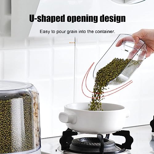 Image of Gvnd Rice & Dry Food Round Dispenser, Kitchen Organizer, Cereal Grain Container for Home, Cereal Transparent Bucket, Storage Box, Beans Clear Cans, Gift for Women (Style-1)