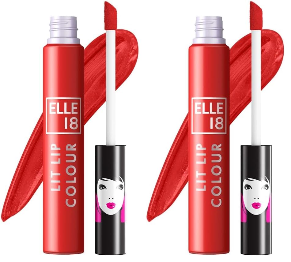 Image of Elle 18 Liquid Matte finish Lip Color Red Rock (Pack of 2)