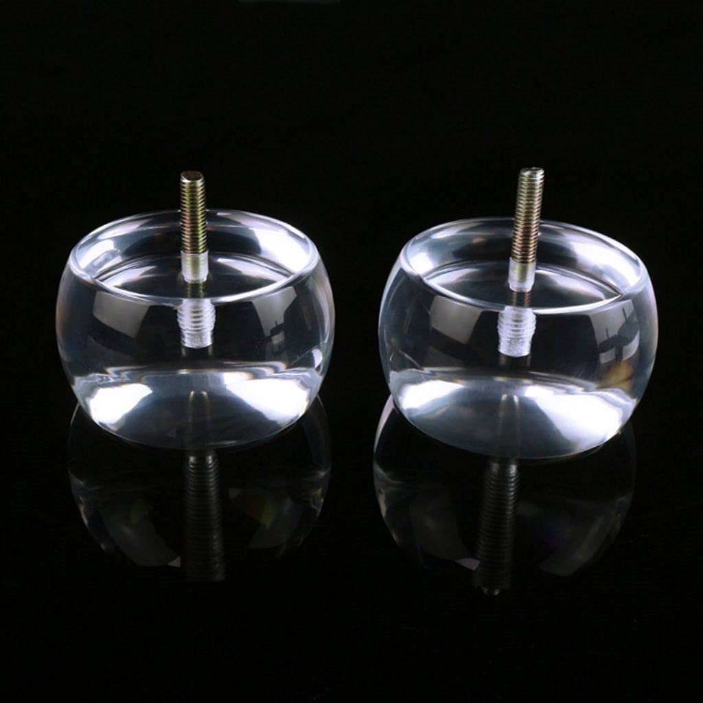 Set di 4 Gambe di Ricambio per mobili in Acrilico con bullone M8/Dado a T/Vite, Ideale per armadietti, panche, Dimensioni 3 cm/1,2 Pollici