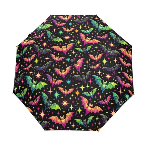 Parapluie de voyage automatique GAIREG motif étoiles de Halloween