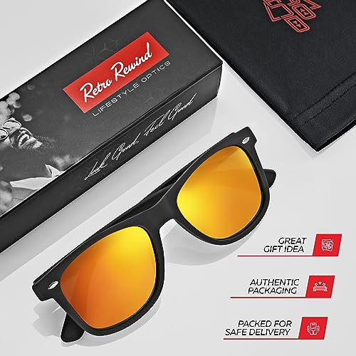 Image of Retro Rewind Polarized Sunglasses for Women Men - UV400 Classic Square Vintage Shades Trendy Unisex Sun Glasses