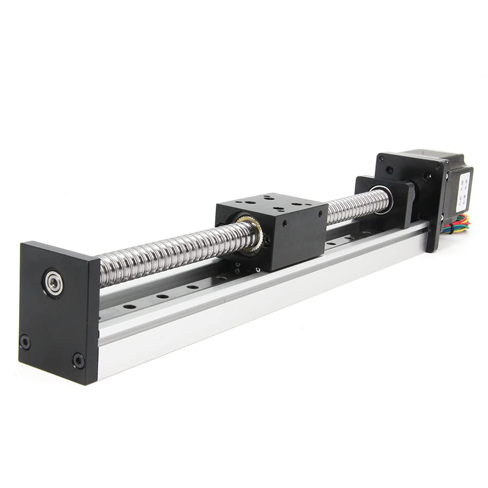 250mm Effective Stroke Length Linear Rail Guide with Square Linear Rails Ballscrew SFU1605 with Nema 23 Stepper Motor for DIY CNC Router Parts X Y Z Linear Stage Actuator (Size:250mm)