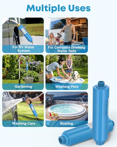 Kohree RV Water Filter, NSF Certified, Inline Water Filter Reduces Chlorine, Bad Taste, Odor, RV Accessories Ideal for Campers, Marine, Garden Hose, Boats, Trailer Motorhome, 2 Pack - Thumbnail 6
