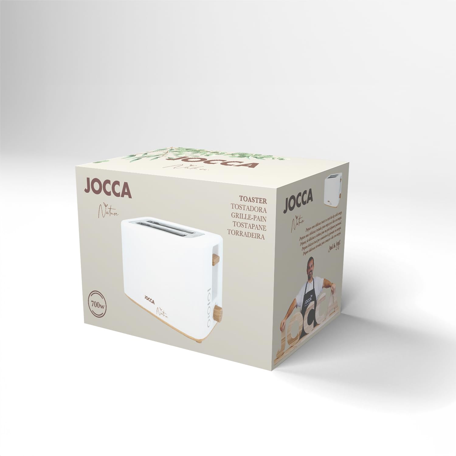 JOCCA - Grille-Pain 2 Tranches Sweet Pink Line| Toaster| 7 Niveaux de Grillage| Fonctions Décongélation, Réchauffage et Annulation| Pour Différents Types de Pain| 700W| Blanc