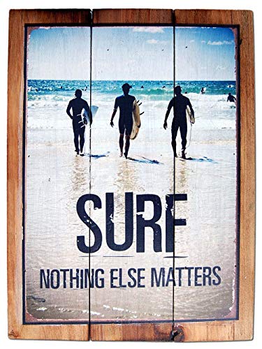 Seestern 1824 Tableau mural décoratif en bois style surf vintage 40 x 60 cm