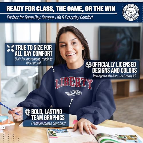 Image of NCAA College Sweatshirt Fleece Crewneck Pullover for Men and Women | Officially licensed NCAA college gameday crewneck pullover - 9 oz fleece lined sweatshirt with arch and logo design