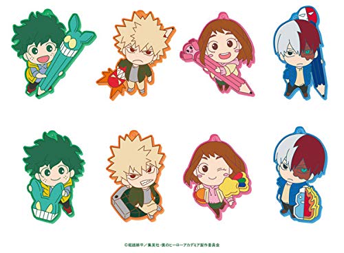 エンスカイ 僕のヒーローアカデミア ラバーマスコットコレクション -消しゴムとえんぴつ- BOX商品 全8種 8個入り PVC 鉄製