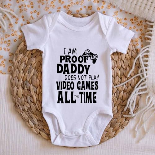 Image of Hi Daddy Bodysuit for Baby Hello Daddy Pregnancy Announcement for Husband I Love Daddys Baby Romper
