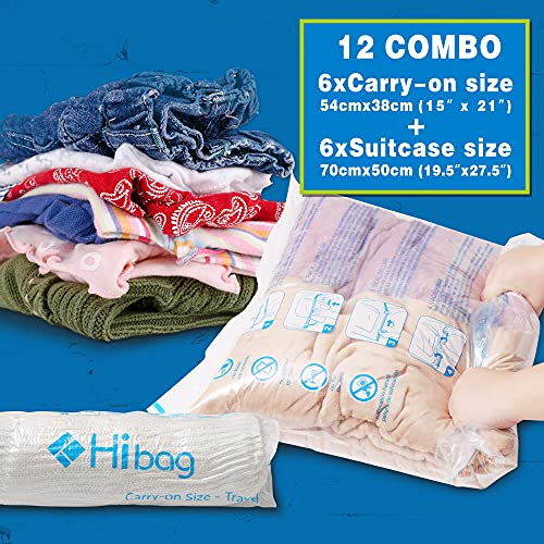 12 Compression Bags For Travel, Travel Essentials Compression Bags, Vacuum Packing Space Saver Bags For Cruise Travel Accessories (12-Travel) #TOP2
