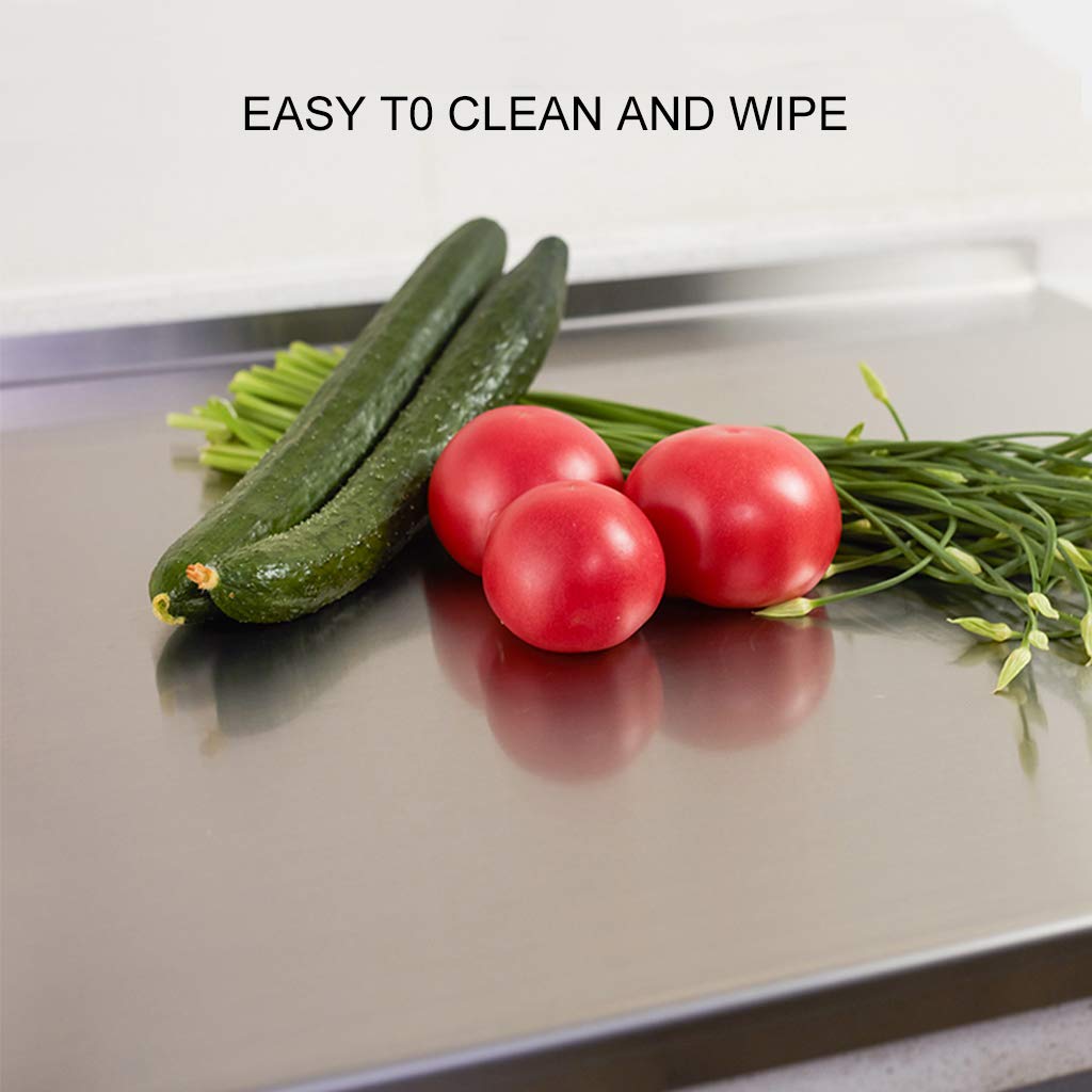 Tagliere da cucina in acciaio inox e titanio 304, per uso alimentare, per carne, frutta (49,5 x 39,5 cm