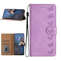Rnrieyta Miagon Custodia Cover Case per Xiaomi Redmi 9,Creativo Modello Pelle Portafoglio Libro Cuoio Flip Case con Porta Carte Magnetica Supporto,Viola Oro Farfalla
