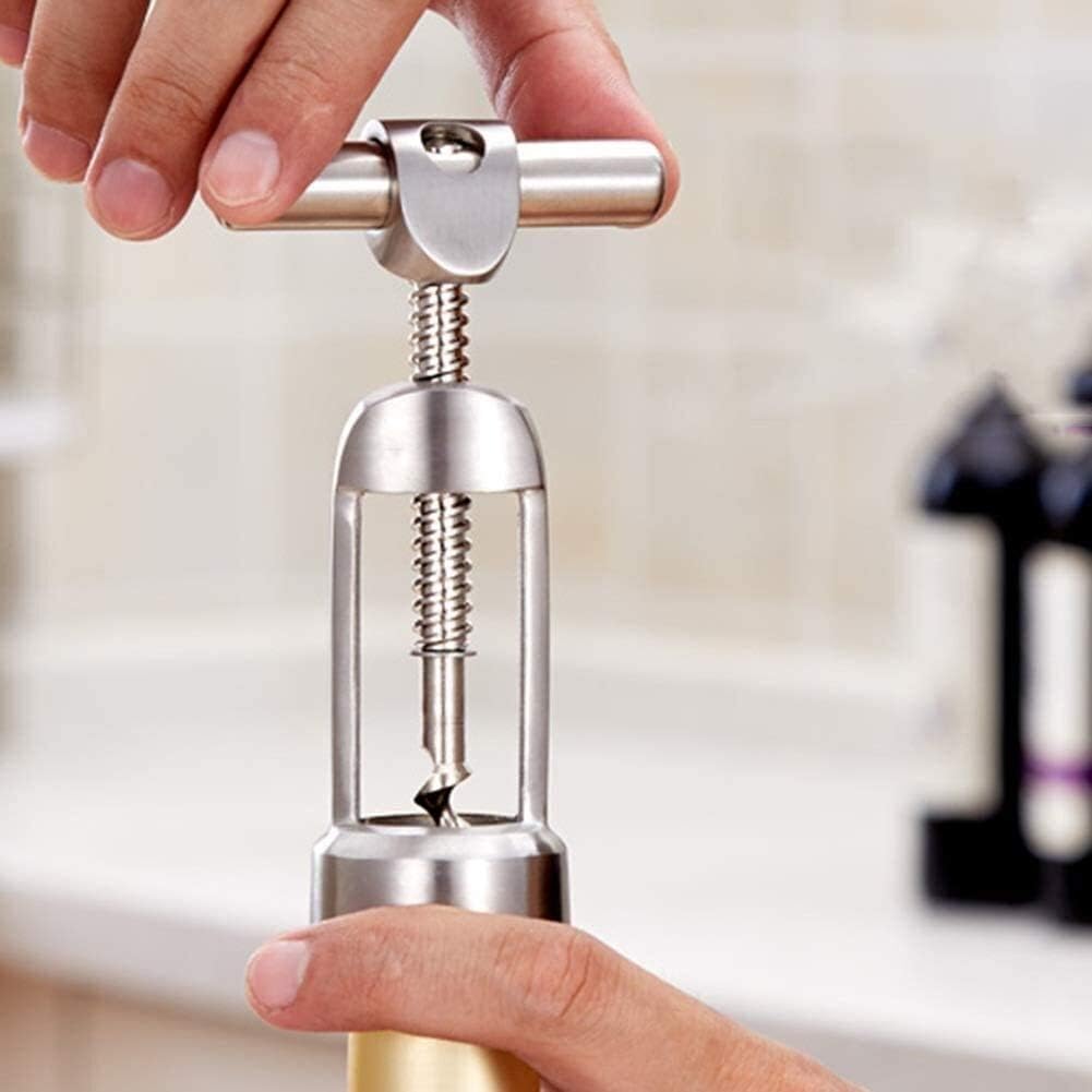 Wine Opener Bottle Openers Opener Corkscrews Corkscrew Stainless Steel Wine Beer Bottle Opener Wing Opener Spiral Puller Reusable ()