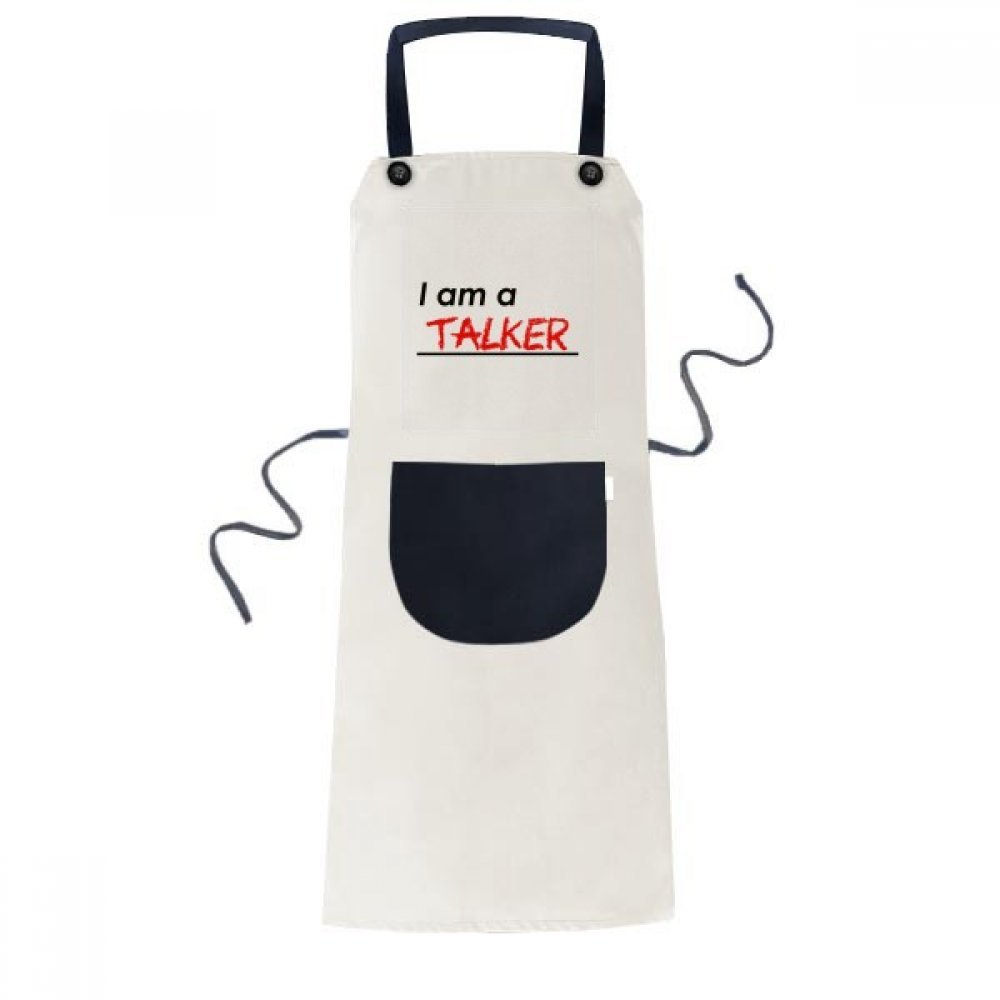 Tablier de cuisine beige I Am A Talker en coton ajustable pour chef