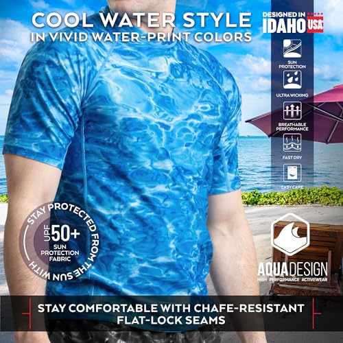 Mens Rash Guard Sun Shirt: Short Sleeve Swim Top Rashguard for Men3