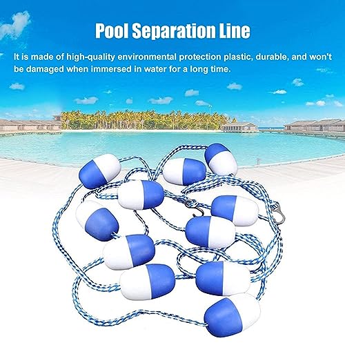 Corde de sécurité pour piscine avec flotteurs, barrière de séparation pour piscine intérieure et extérieure, pré-assemblée avec crochets en acier inoxydable, protection durable et fiable