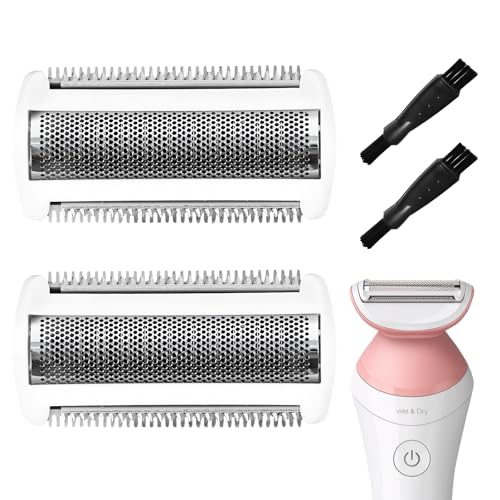 2 Stück Ersatz Scherfolienkopf für BRL130 BRL140 BRL175 RL146 BG2000, Ersatzscherkopf Ersatz Trimmer Folienkopf Edelstahl, Ersatzklingen für Elektrischen Ladyshaver Nass- & Trocken (Weiß)