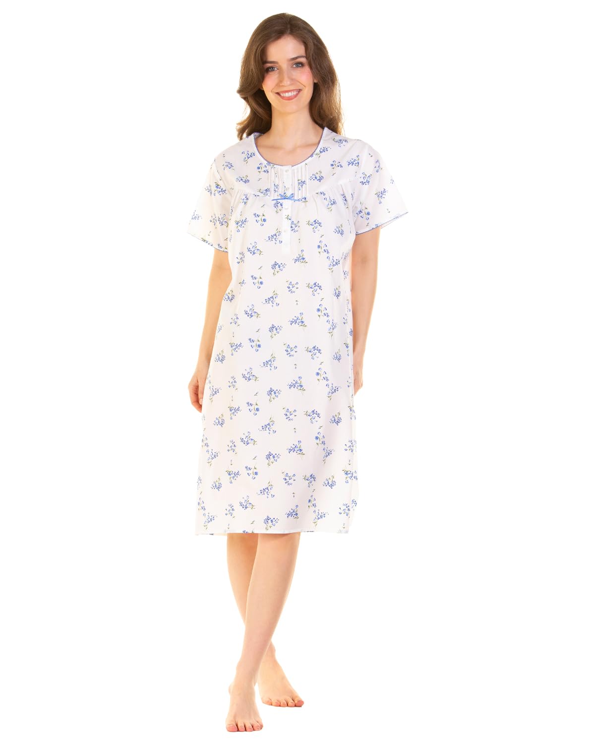 Undercover Ladies 'Meadow' Short Sleeve Nightie 05355 Blue M-L