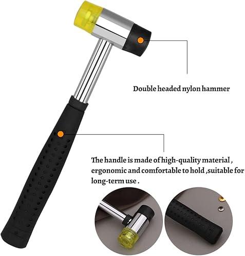 Miniatura 5 de TLKKUE 240 juegos de remaches para cuero, 3 tamaños, remaches tubulares de doble tapa, 4 colores, remaches de cuero con martillo de goma, kit de