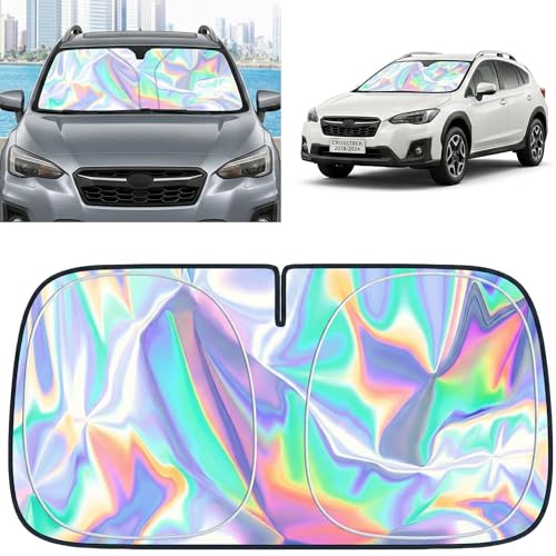 for Subaru Crosstrek 2018-2026 Windshield Sun Shade - Foldable Windshield Cover Sun Shade for Crosstrek Accessories Protect Car from Sun Rays Overlapping UV Reflective Window Sunshade