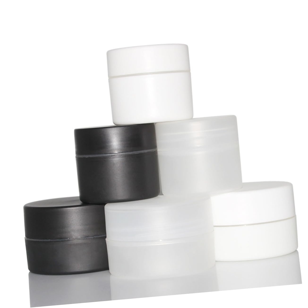 Vaguelly 3Pcs Double Layer Transparent Cosmetic Jars Portable Travel Cream Containers with Inner Cap for Skincare Ointments and