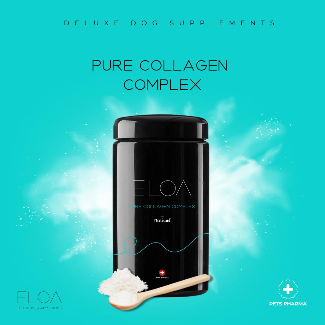 ELOA Pure Collagen Complex, Nahrungsergänzungsmittel für Hunde, Hydrolysiertes Rind- und Fischkollagen, Moleküle 2, 3 und 5 kDa, Unterstützung für Haut, Knochen und Knorpel