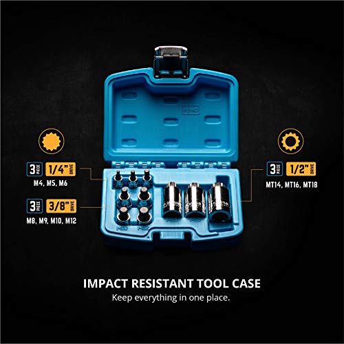 Image of Capri Tools Stubby XZN Triple Square Bit Socket Set, 10-Piece, XZN Bit Set /Stubby Length (CP30350)