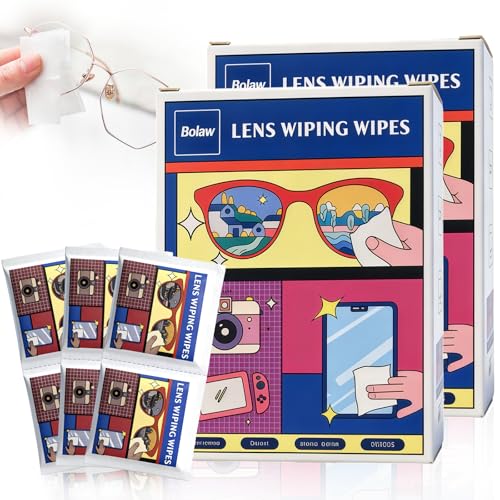 Lot de 200 Lingettes Nettoyantes pour Lunettes,Convient pour Lunettes Écrans, Smartphones et Appareils Photos,Elimine Les GraisseTraces de Doigts,Emballées...