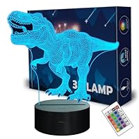 Dinosaur Gifts, Night Light for Kids Dinosaur T-rex 3D Night Light Bedside Lamp with Remote Control 16 Color Changing Xmas Halloween Birthday Gift for Child Baby Boy \u2026