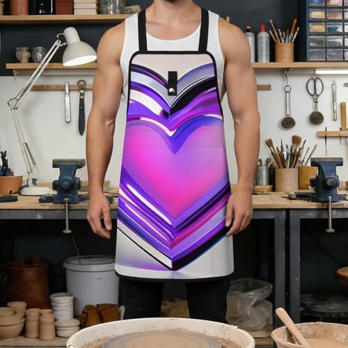 Delantal de trabajo Purple Hearts para hombres y mujeres miniatura 4