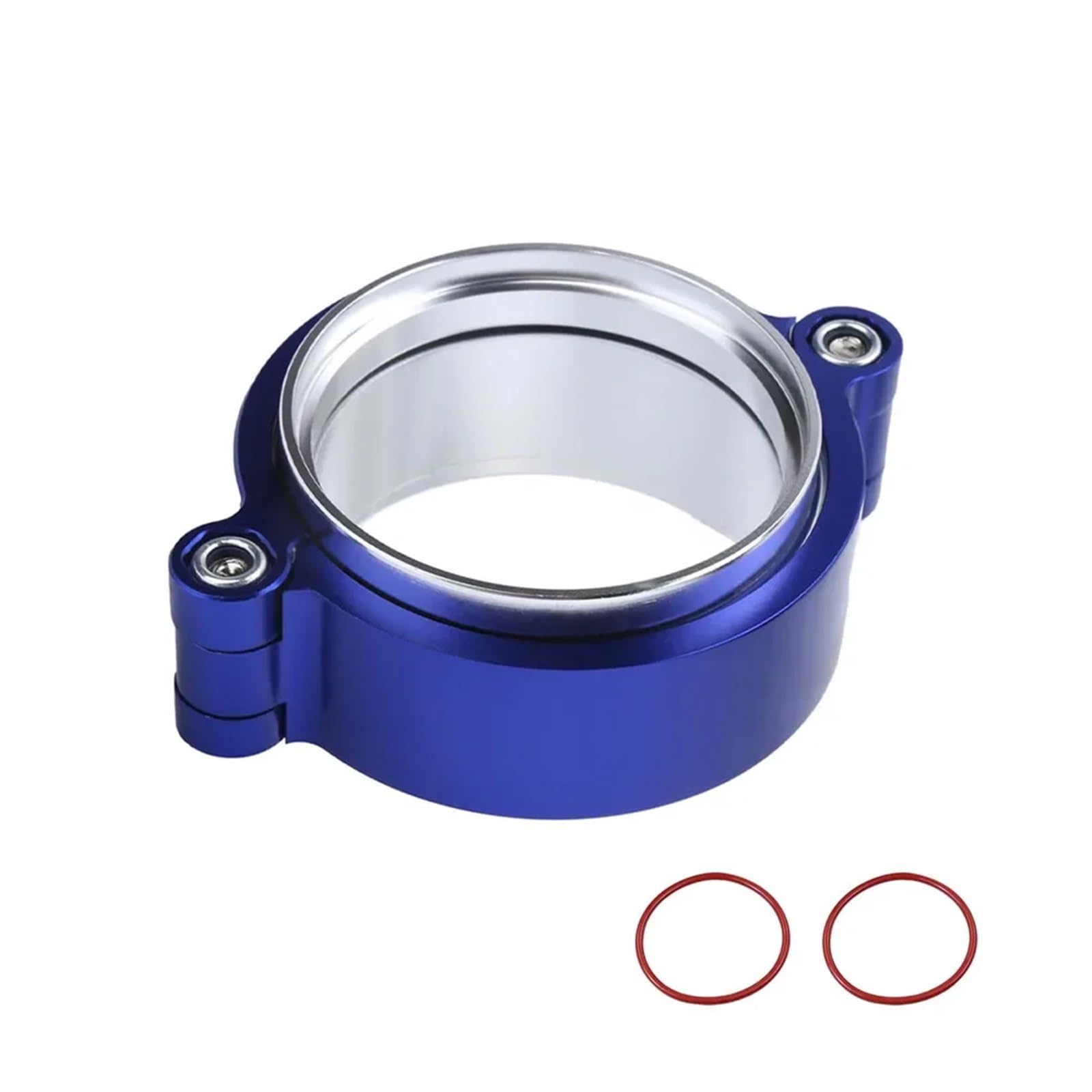 V Band Clamp Exhaust 2"/2.5"/3"/3.5"/4" OD Turbo Intake Intercooler Pipe Aluminium Exhaust W System HD V-Band Clamp Assembly Anodized(2inch Blue)
