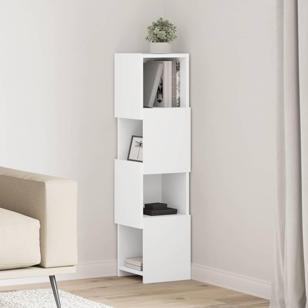Armadio angolare 25,5 x 25 x 102 cm in legno con 4 ripiani