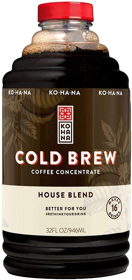 Kohana Cold Brew Coffee Concentrate, Organic, Original, 32 Ounce, Best Zero Calorie Low Acid Iced Coffee, Instant, Convenient and On The Go, Makes 16 Drinks, Single Bottle