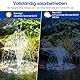 Biling Solar Teichpumpe mit Filter 12W 605L/H, Solar Springbrunnen für außen mit mit mit 2 m Wasserschlauch und 5m Kabel, Wasserdurchfluss-Regelventil, 4 Düsen DIY Wasserspiel für Garten Teich Brunnen