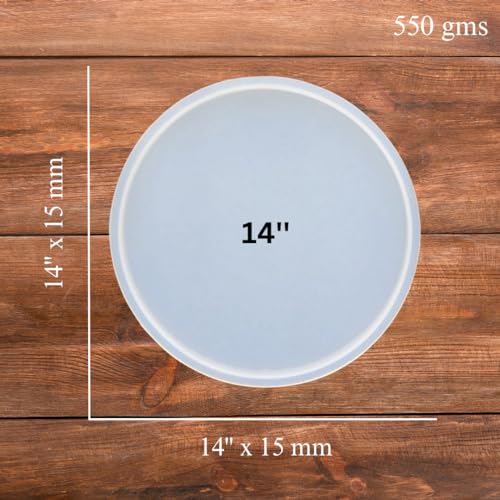 Image of R H Lifestyle Silicone Moulds Round Resin Art Coaster Mould Epoxy Casting Mould Tray Photo Frame Mold Resin Coaster Mould 14 Inch