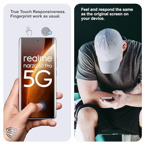 Image of TPU hydrogel Edge to Edge Screen Protector Guard For Realme Narzo 60 Pro (6.78 Inch) With Installation Kit | Fingerprint Compatible | Edge to Edge Coverage