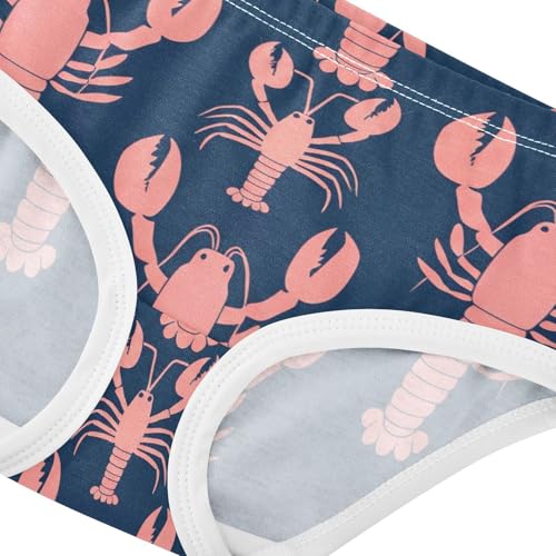 Cotton Girls Underwear Toddlers Cute Peach Lobster Dark Blue Girl Panties Cute Pattern Kids Briefs Undies 2t4