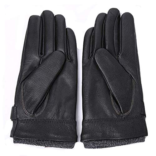 Gtopart Gants en Cuir pour Hommes Équitation en Plein air, Conduite au Chaud Gants en Cuir pour Hommes (Black, L)