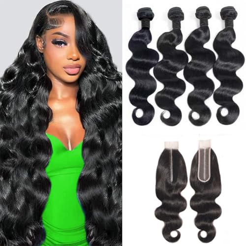 4 Bundles Body Wave with 2x6 HD Closure