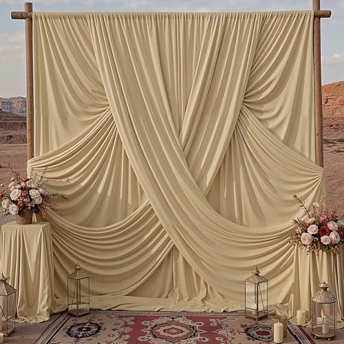 Cortinas de fondo champagne 20x10ft 4 paneles miniatura 1
